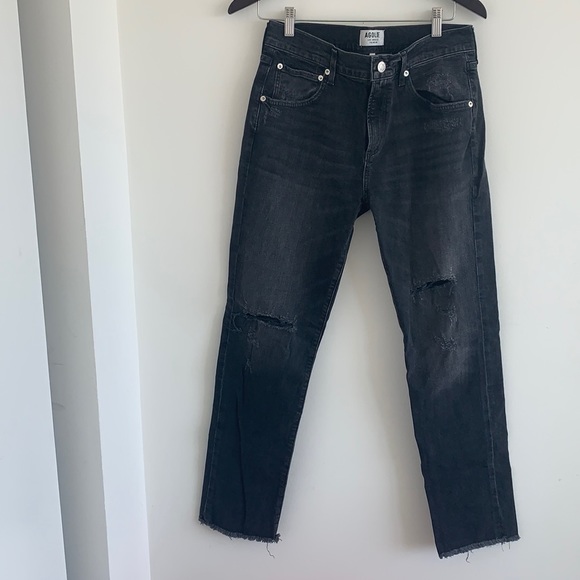 Black AGOLDE Ripped Jeans Size 31 - Picture 1 of 1